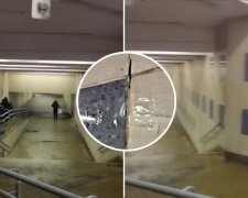Станція метро "Голосіївська" сьогодні дала тріщину — в буквальному сенсі слова зі стін пішли водоспади