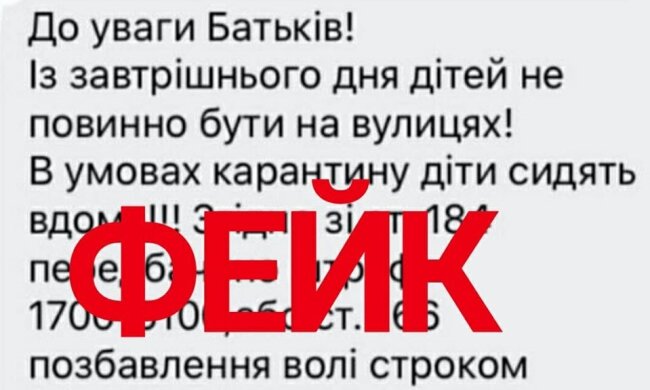 Покарання за прогулянки із дітьми – фейк: Нацполіція