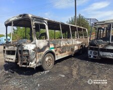У Золотоноші вночі підпалили АТП: згоріло 12 автобусів (фото)