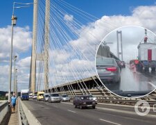 У Києві ремонт на Південному мосту спровокував великий затор (відео)