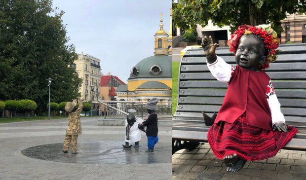 Скульптури малюків-засновників вдягнули на честь Дня захисників і захисниць та Покрови Пресвятої Богородиці