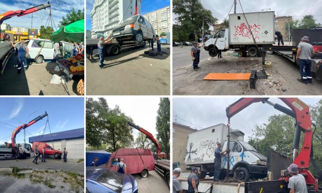 Столичні комунальники демонтують незаконні автолавки та об'єкти пересувної торгівлі