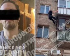 У Києві чоловік намагався стрибнути з балкона багатоповерхівки (відео)