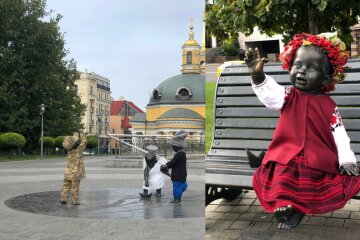 Скульптури малюків-засновників вдягнули на честь Дня захисників і захисниць та Покрови Пресвятої Богородиці