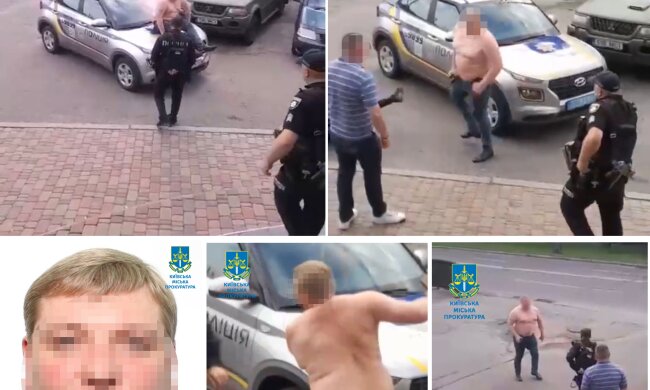 У Києві під час комендантської години чоловік виліз на капот службового авто та вдарив поліцейського