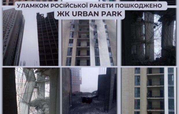 Під час нічної атаки на Київ пошкоджено споруджувану новобудову на вул. Магнітогорській