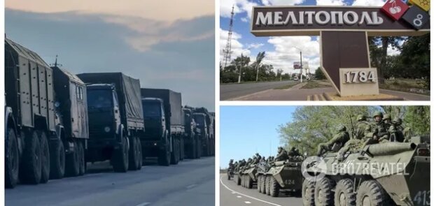 Окупанти відводять техніку через Мелітополь: помічено близько 60 військових машин