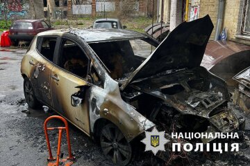 Поліція затримала підозрюваного у підпалі електромобіля в Голосіївському районі