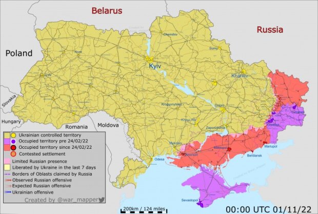 За листопад Україна звільнила майже 4 тисячі квадратних км