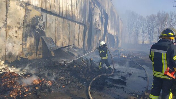 Масштабна пожежа під Києвом дим затягнув Броварську трасу