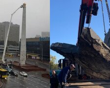 У Києві відбувається демонтаж радянських пам'ятників та зірок