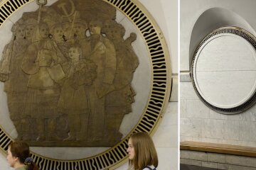 На столичній станції метро «Вокзальна» почали маскувати комуністичну символіку